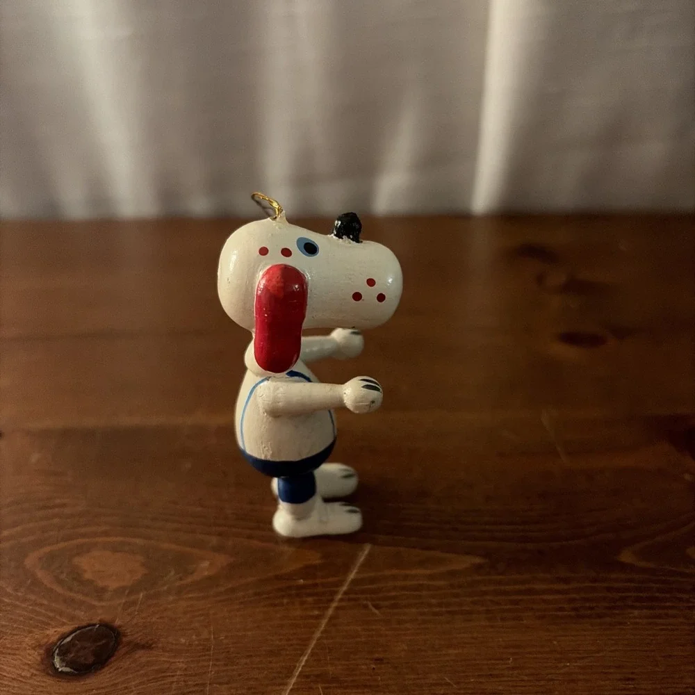 Vintage wooden Red Dog overalls‎ animal ornament Xmas